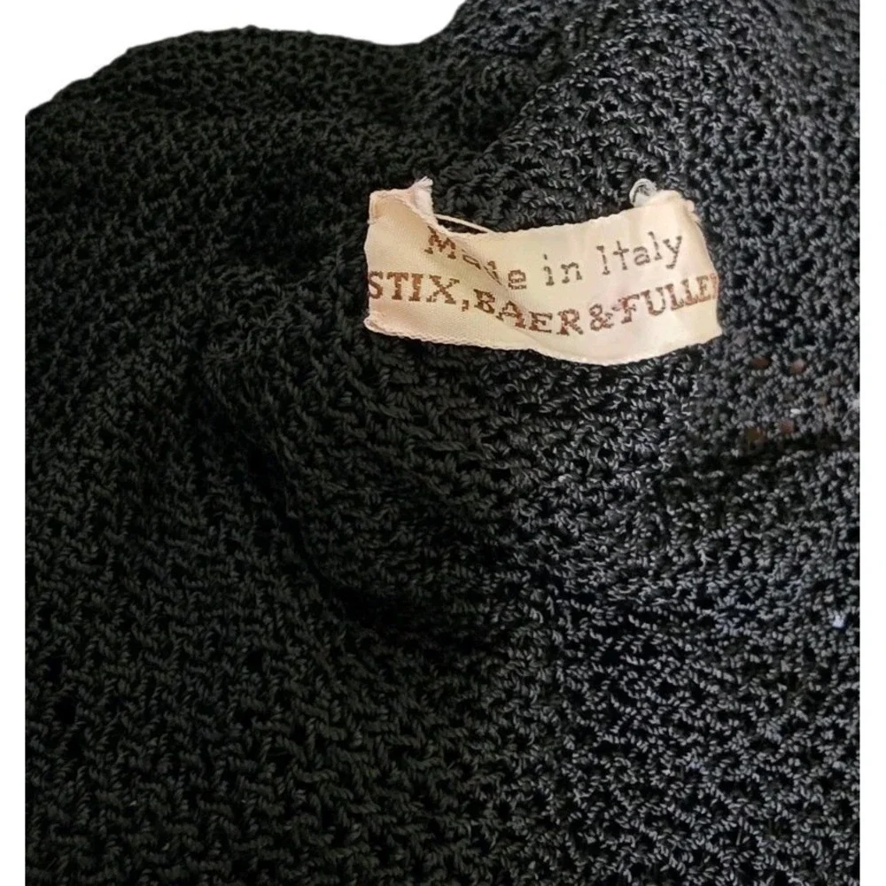Womens Vintage Black Sequin Beret / Skullcap Hat Made in Italy